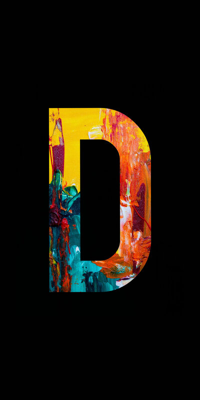 Colorful Letter D — Yellow