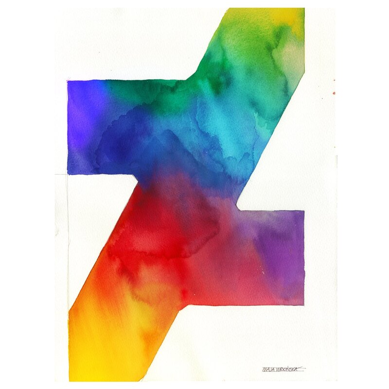 Colorful Letter Z Painting