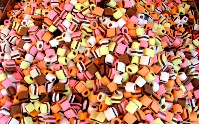 Colorful licorice candies