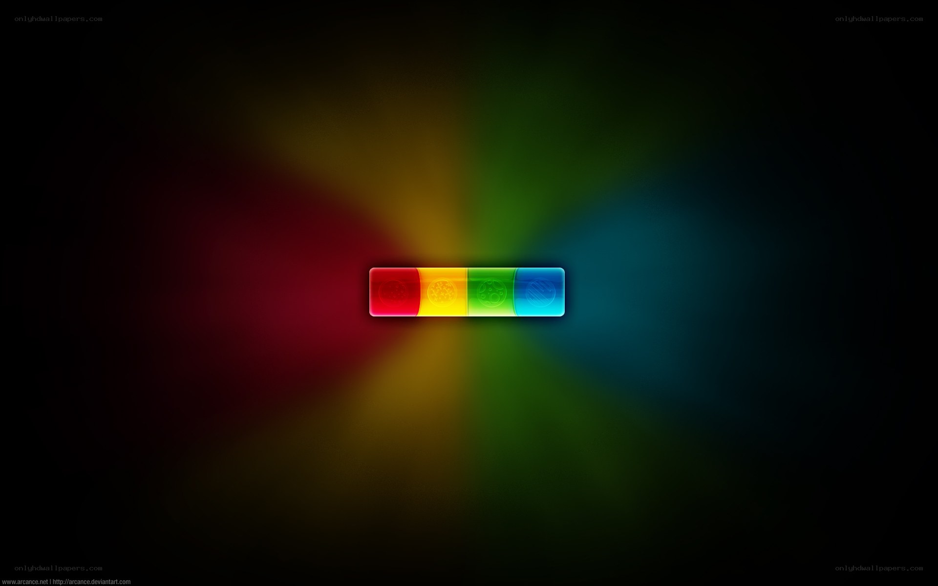 colorful light bar on dark background