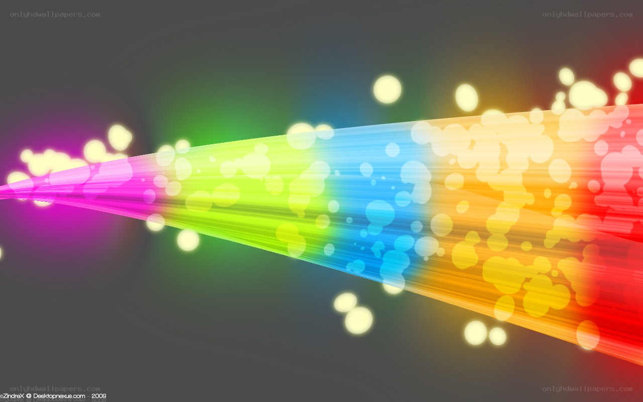 colorful light beam with bokeh