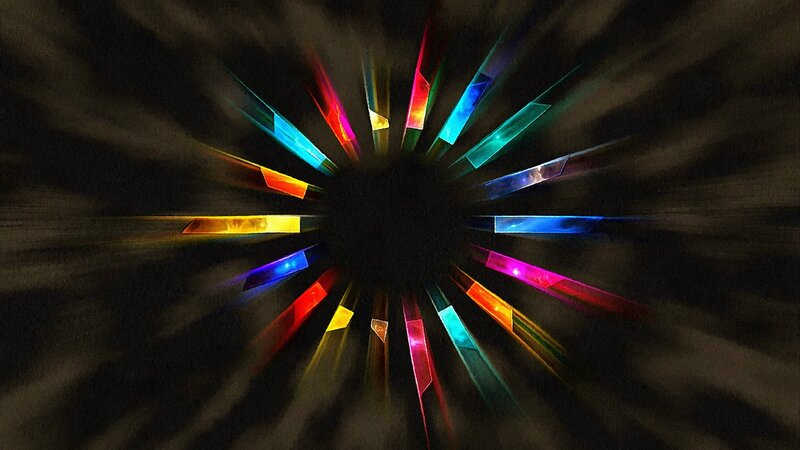 Colorful Light Beams — Black, Dynamic, Abstract