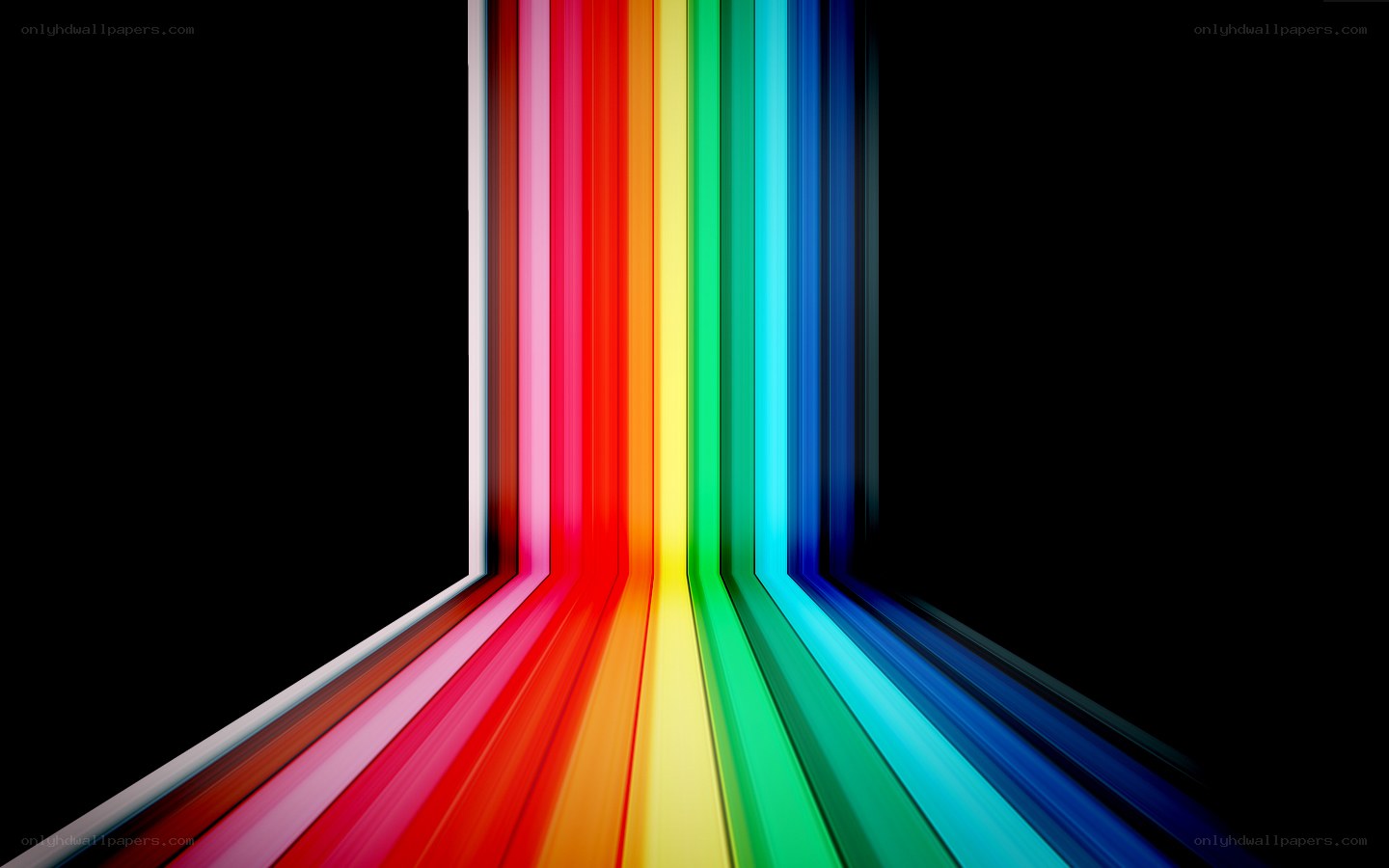 colorful light beams in corridor