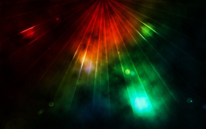 Colorful Light Beams — Red, Dramatic, Night, Digital Art