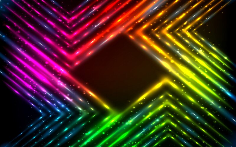 Colorful Light Beams — Red, Energetic, Digital Art