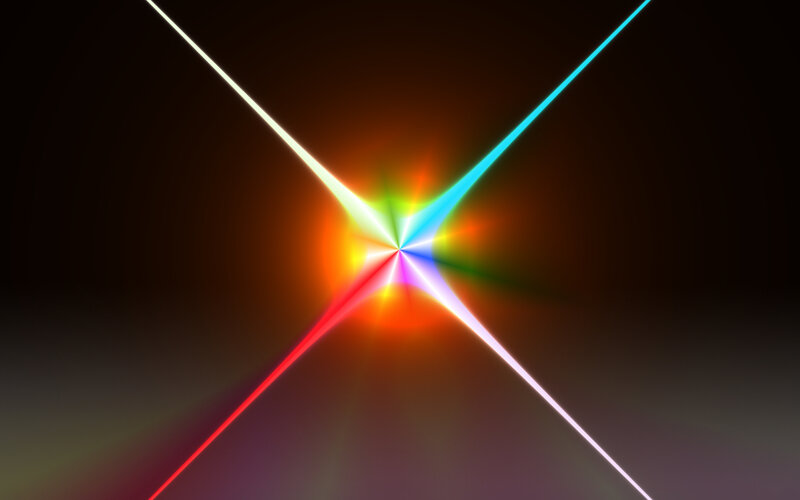 Colorful Light Beams — Red