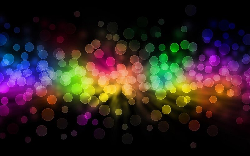 Colorful Light Bokeh — Black, Vibrant, Abstract