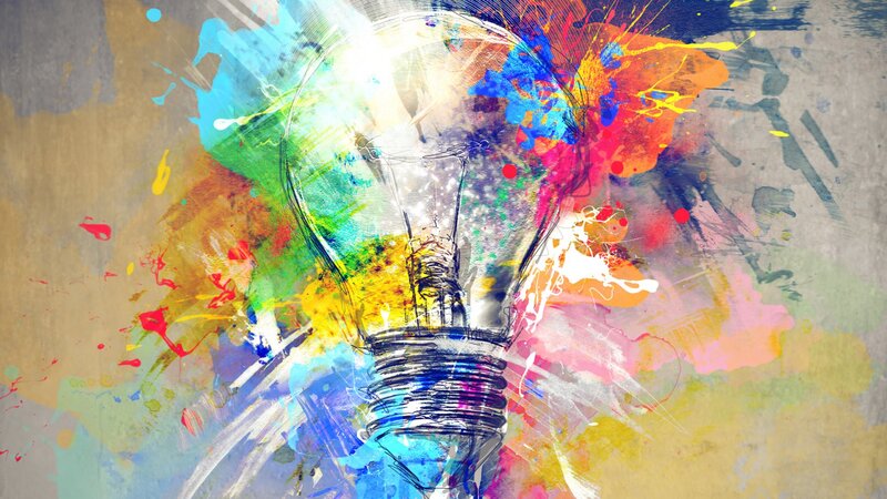Colorful Light Bulb — Blue