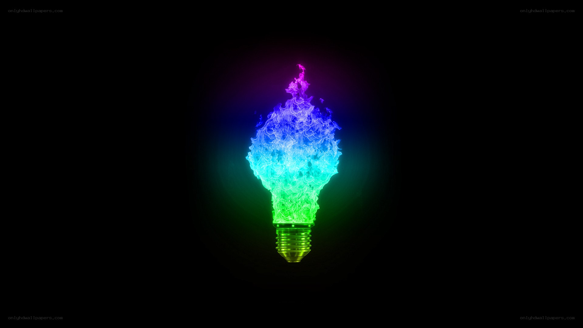 colorful light bulb flame