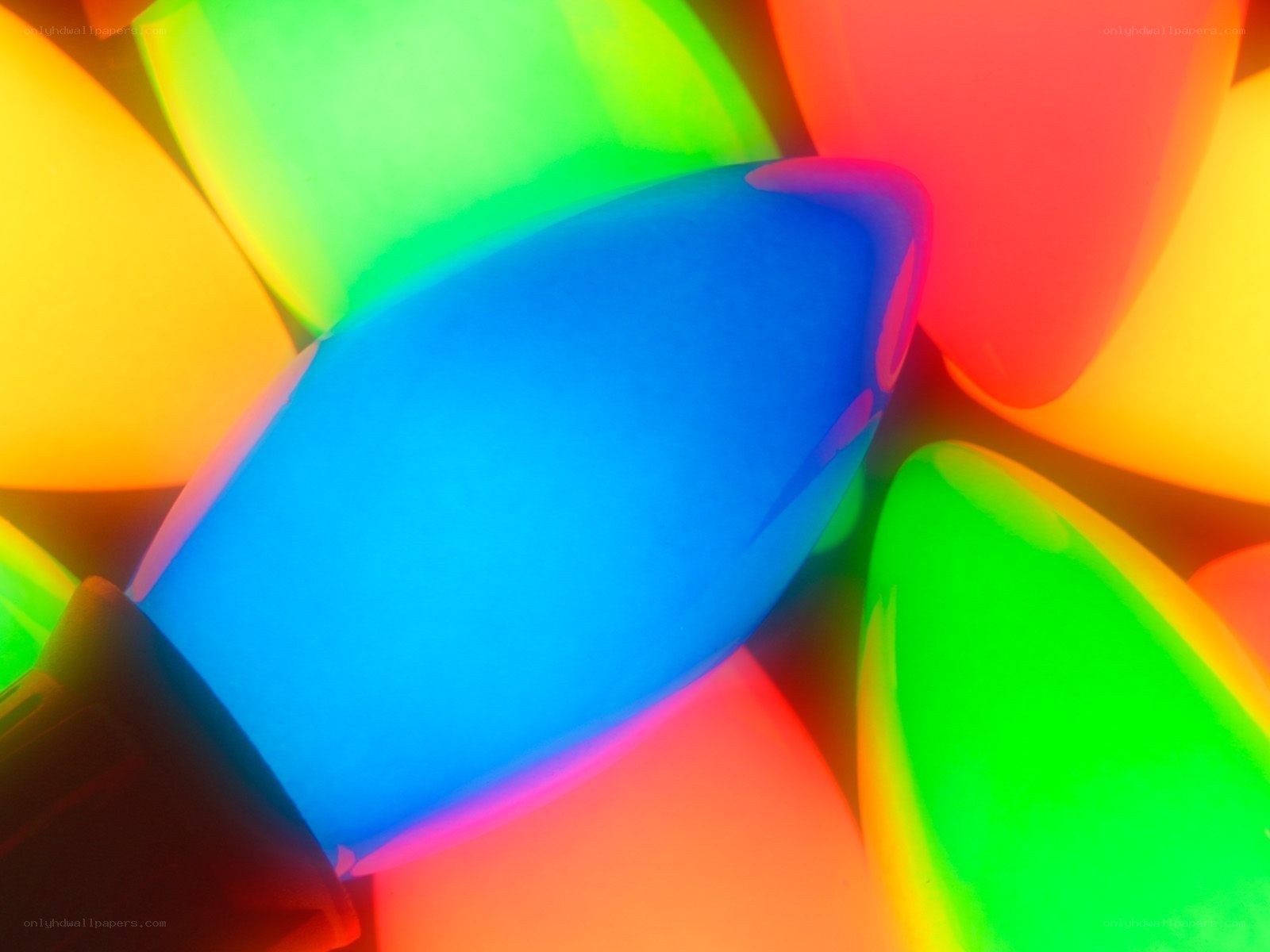 Colorful light bulbs close-up