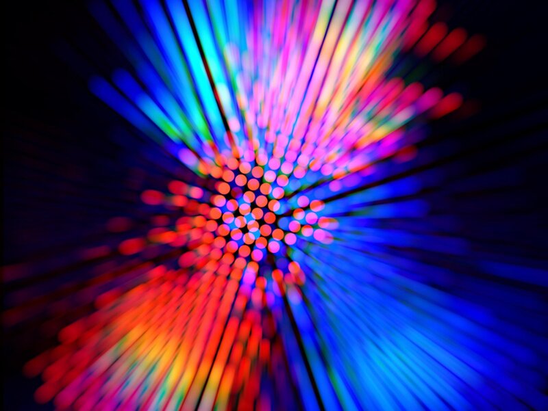 Colorful Light Burst — Blue, Dynamic, Abstract, Blur
