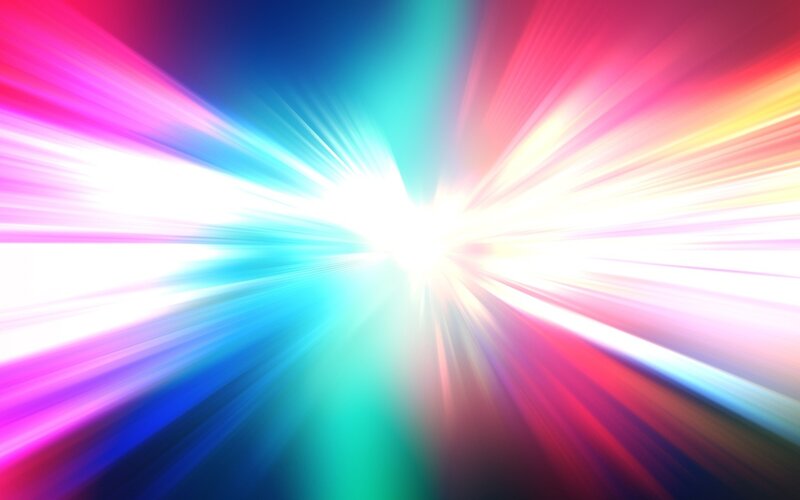 Colorful Light Burst — Blue, Energetic, Abstract, Light Rays