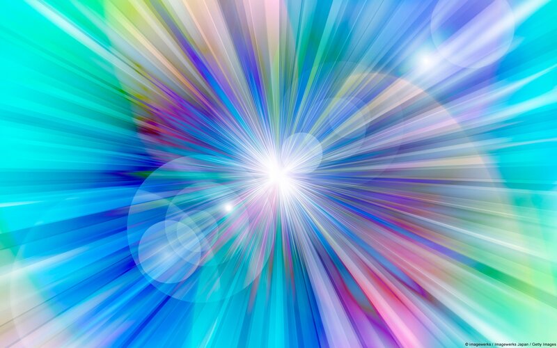 Colorful Light Burst — Blue, Energetic, Abstract