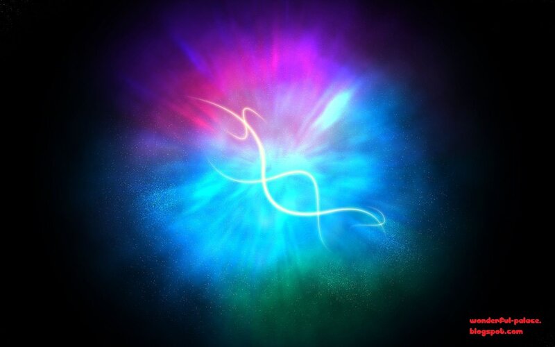 Colorful Light Burst — Blue, Energetic, Digital Art, Light Streaks