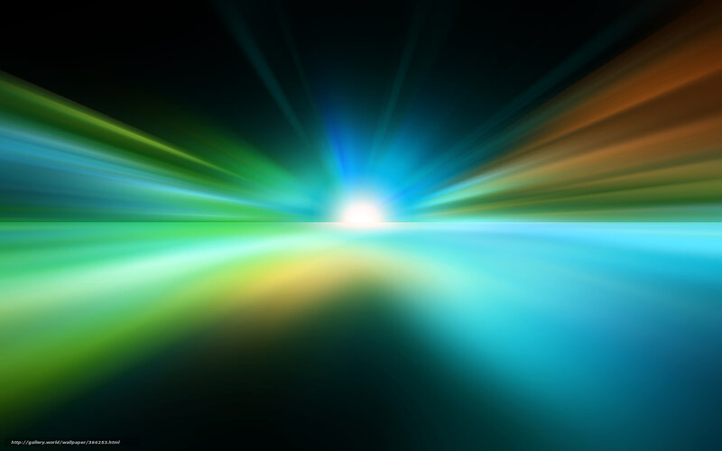 Colorful Light Burst — Green, Dynamic, Abstract, Light Rays, Horizon