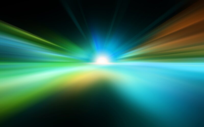 Colorful Light Burst — Green, Dynamic, Abstract, Light Rays