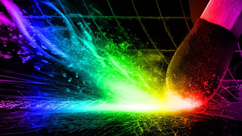 Colorful Light Burst — Green, Dynamic, Digital Art