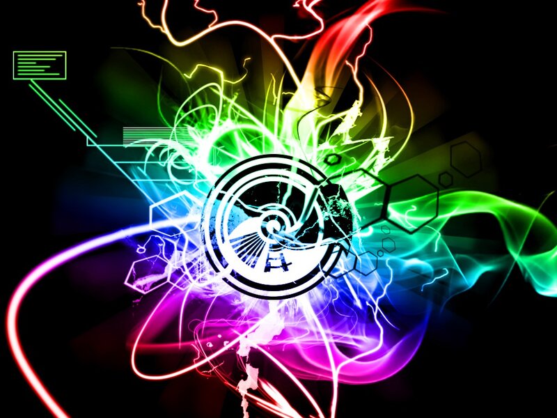 Colorful Light Burst — Green, Energetic, Digital Art
