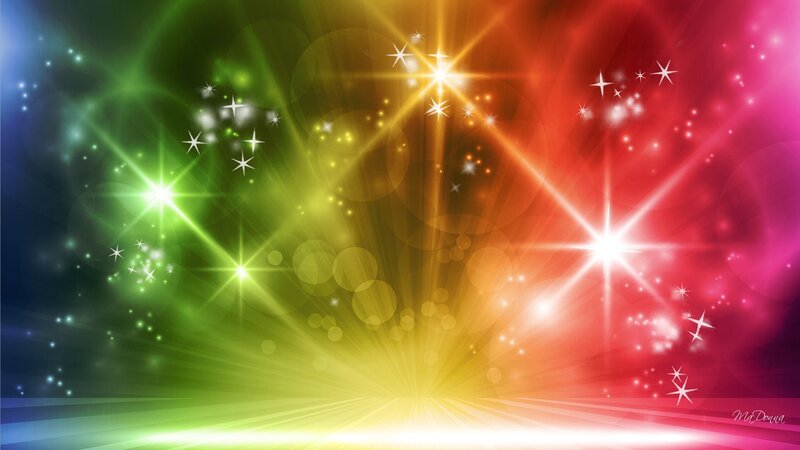 Colorful Light Burst — Green, Vibrant, Digital Art