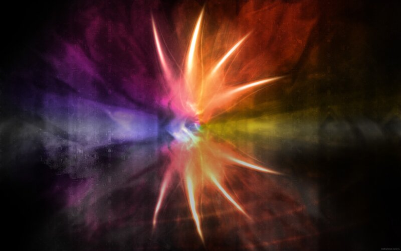 Colorful Light Burst — Purple, Dramatic, Digital Art