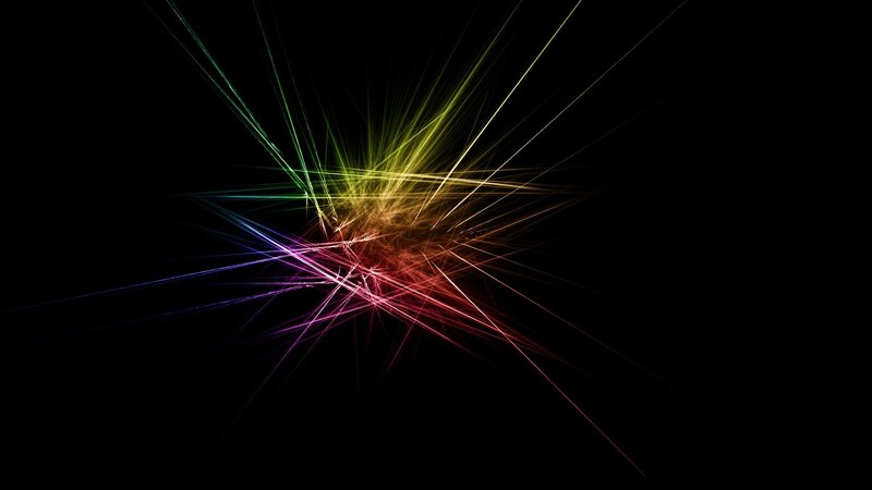 Colorful Light Burst — Red, Dynamic, Abstract, Light Rays, Black Background