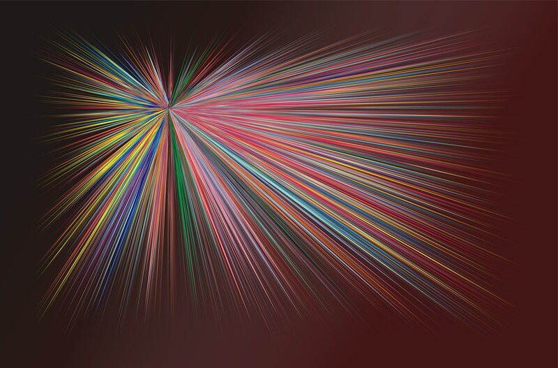 Colorful Light Burst — Red, Dynamic, Abstract, Lines