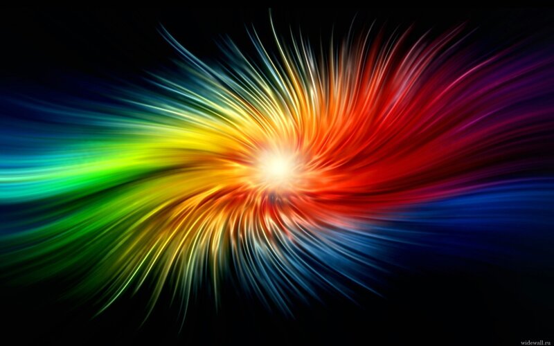 Colorful Light Burst — Red, Dynamic, Abstract, Spiral, Black Background
