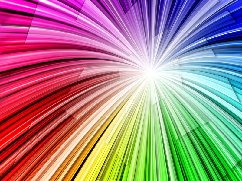 Colorful Light Burst — Red, Vibrant, Abstract, Light Rays, Rainbow Colors