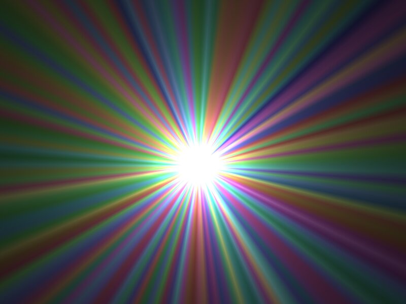 Colorful Light Burst — White, Vibrant, Abstract