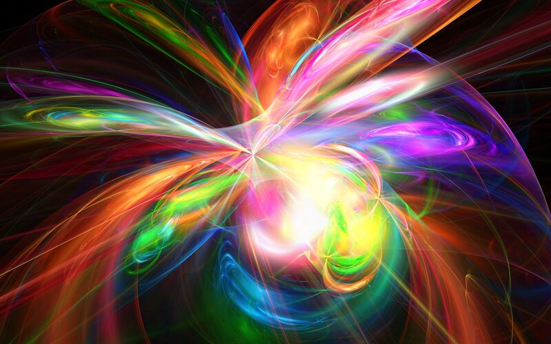 Colorful Light Burst — Yellow, Energetic, Abstract