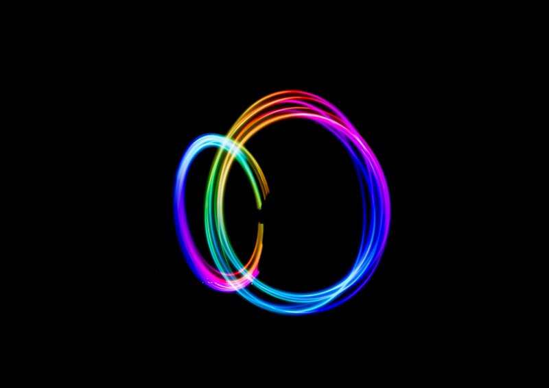 Colorful Light Circles — Blue, Dynamic, Night