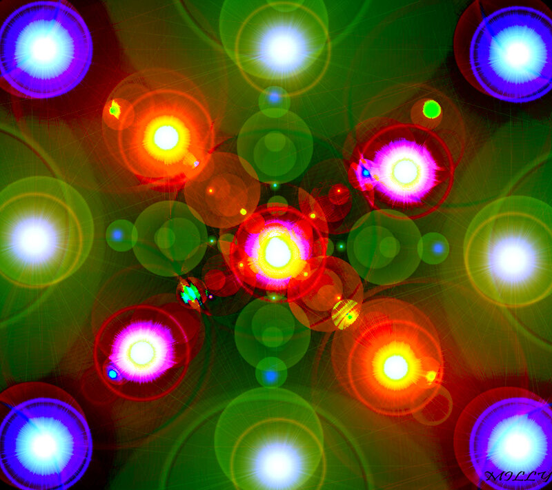Colorful Light Circles — Green