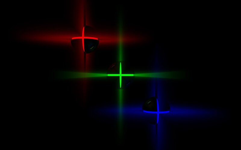 colorful light cross patterns