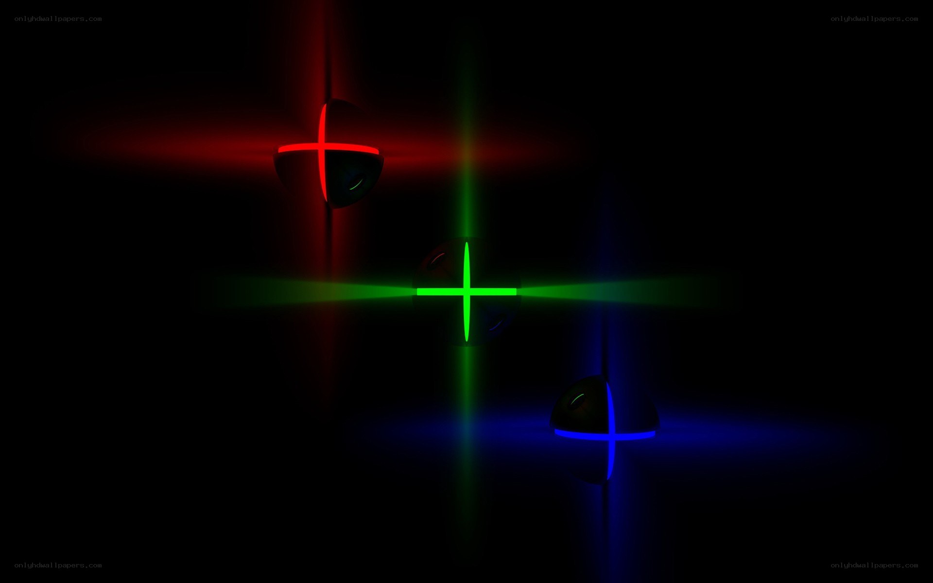 colorful light cross patterns