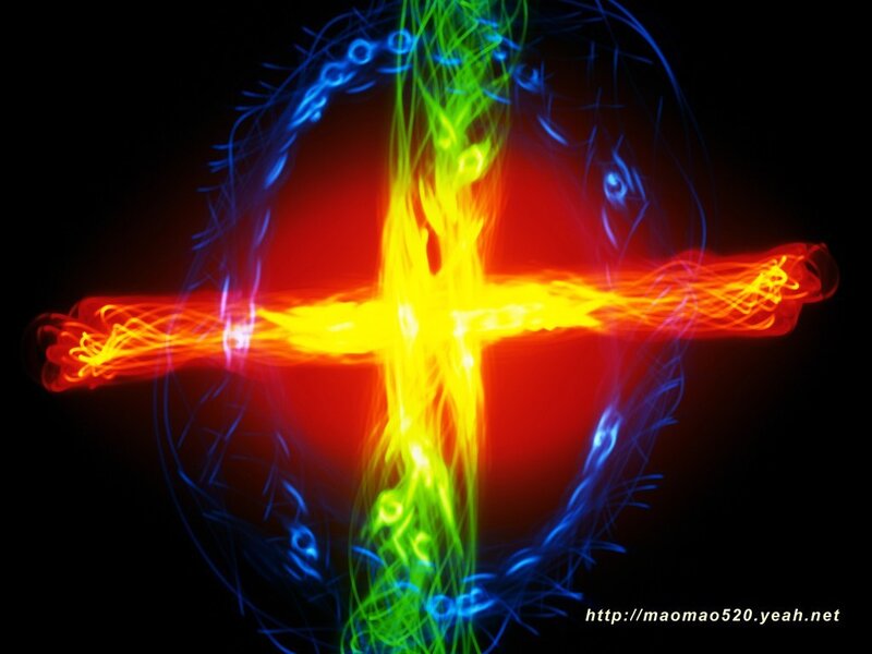 Colorful light cross
