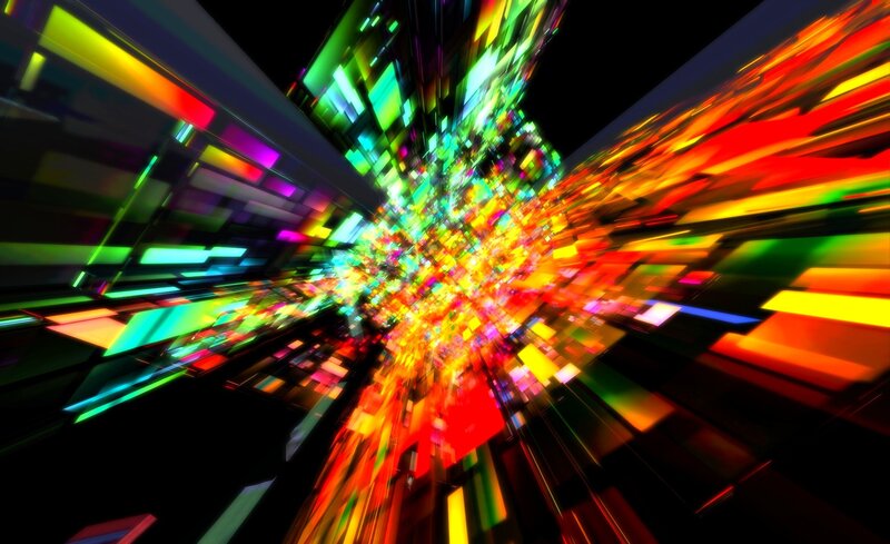 Colorful Light Explosion — Red