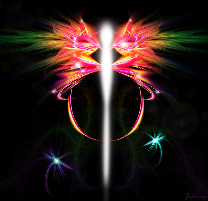 Colorful Light Fractal — White