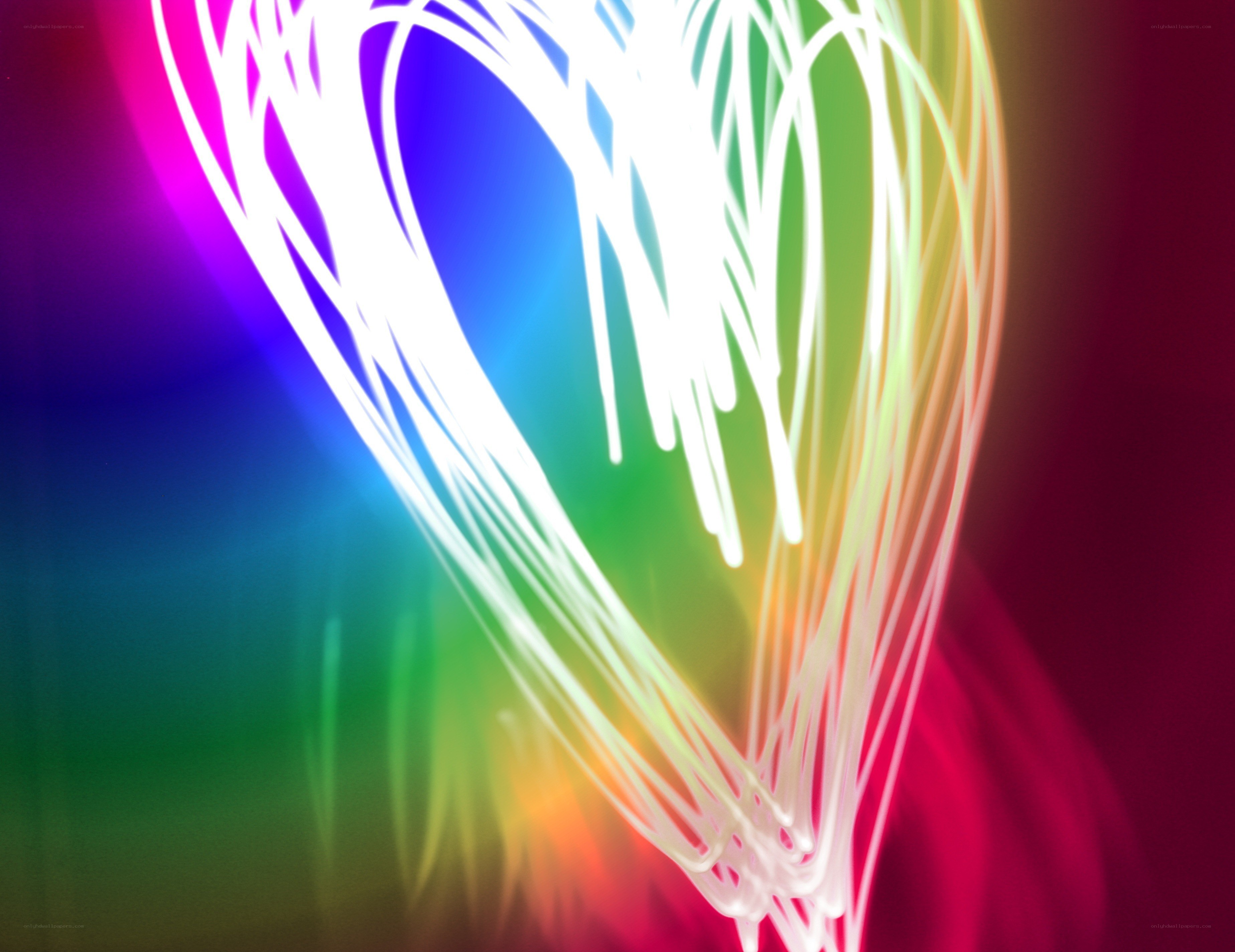 colorful light heart