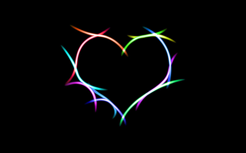 colorful light heart