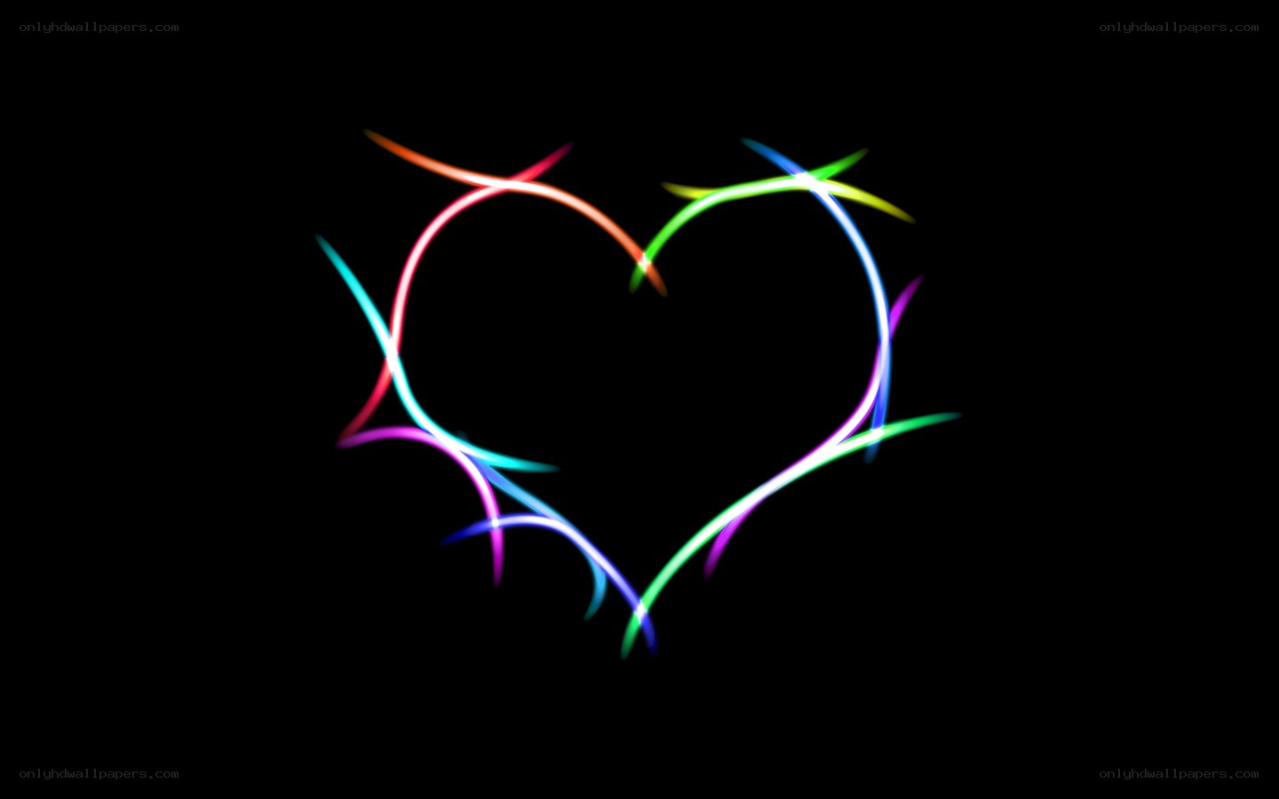 colorful light heart