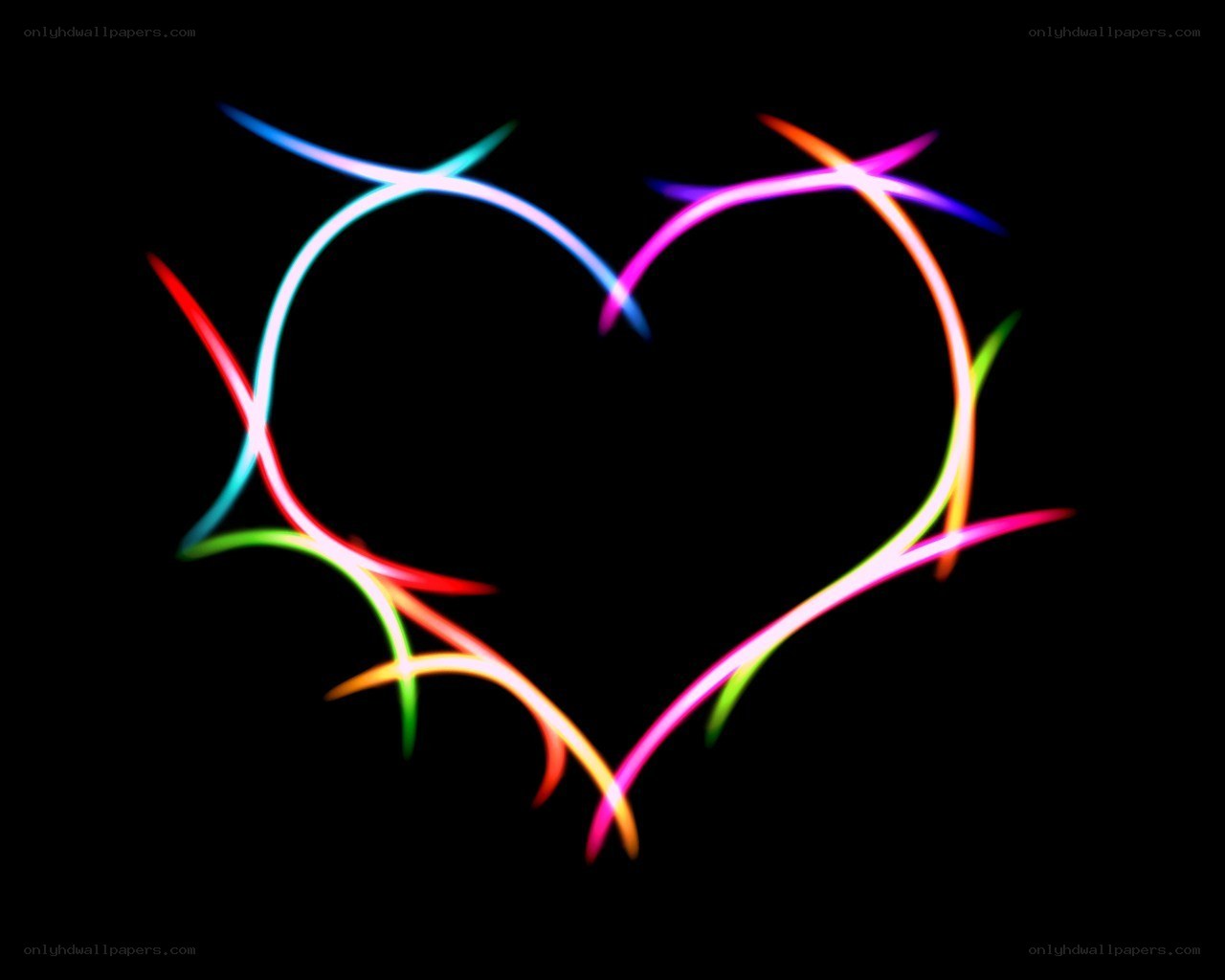colorful light heart