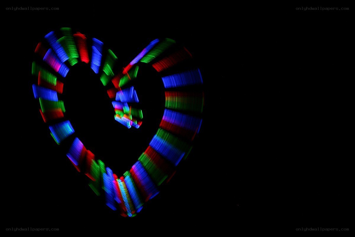 colorful light heart