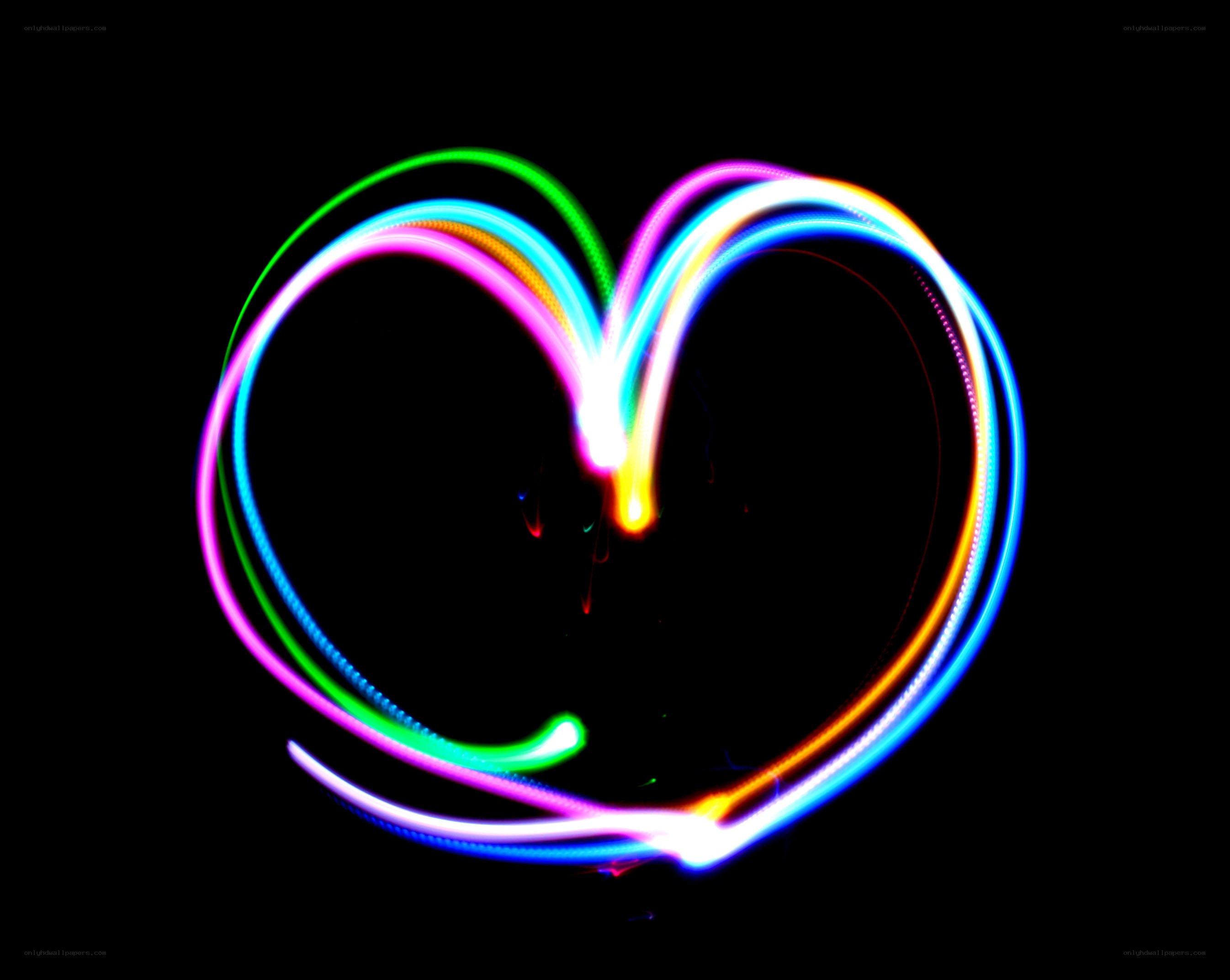 colorful light heart