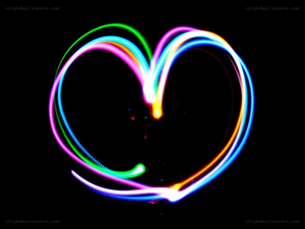 colorful light heart