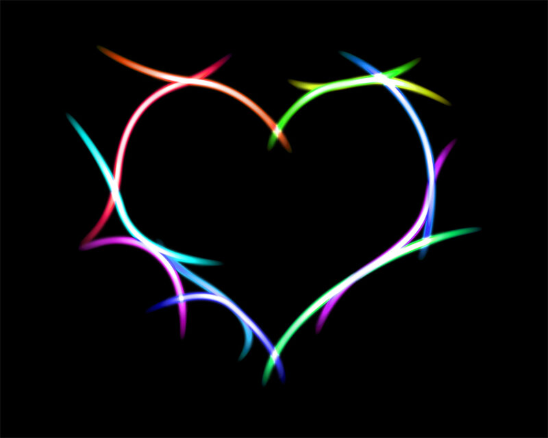 colorful light heart