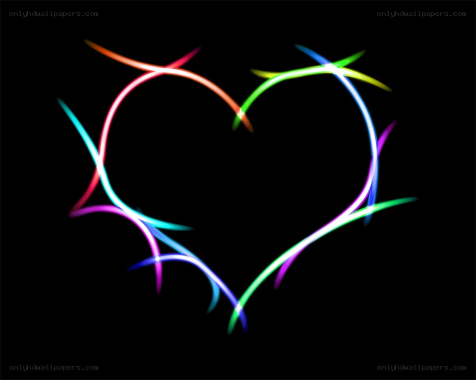 colorful light heart