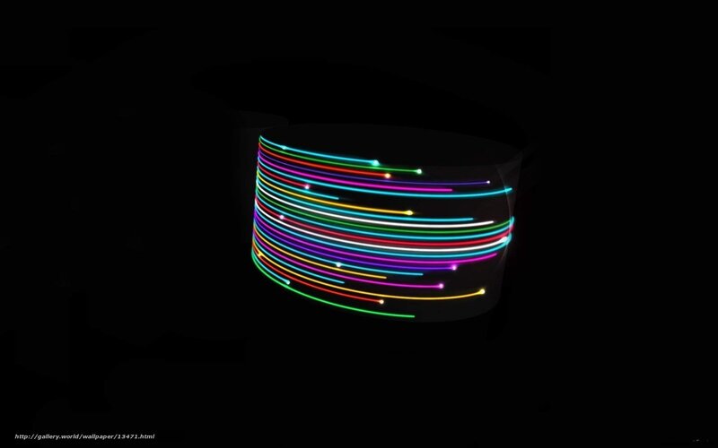 Colorful light lines on black