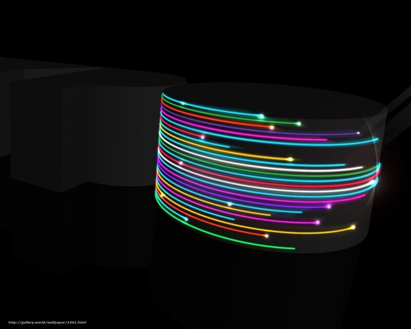 Colorful light lines on cylinder