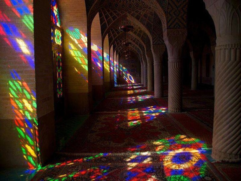 Colorful Light on Mosque Floor