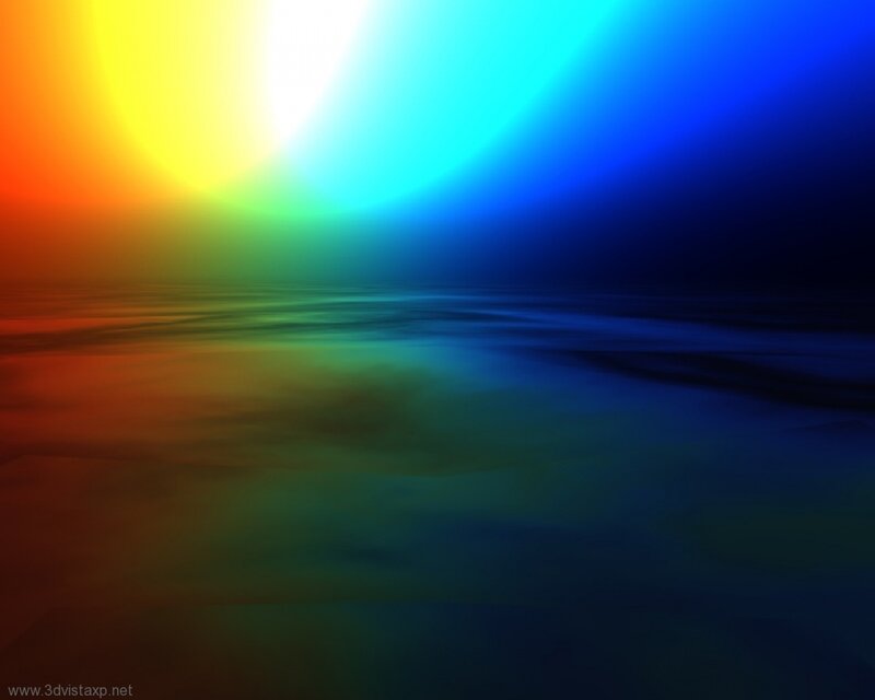 Colorful light over water